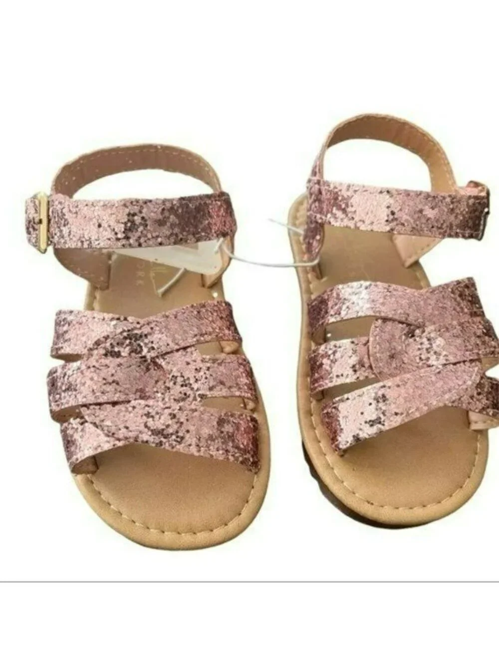 Nicole Miller Shoes Pink Glitter Multi Strap Sandals New